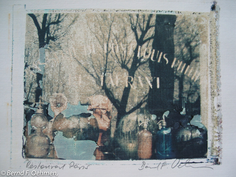Restaurant Paris  Imagetransfer auf Leinenpapier